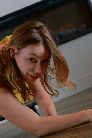 Elektra Sheer Robe Strip On A Yellow Armchair For MetArt - Photo 15