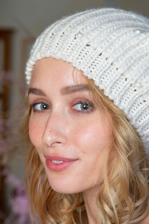 Kelly Collins Blonde Slides Off Her Shirt And Beanie Indoors - Photo 18