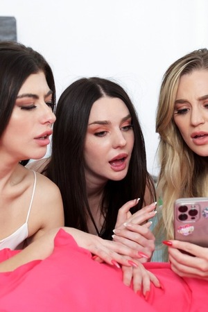 Blake Blossom, Gal Richie And Maddie Wren Share A Blue Dildo At The Sleepover - Nubiles Porn nude pic 13