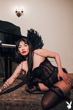 Sabina Magic Tattooed Brunette In Angel Wings By A Grand Piano - Photo 05