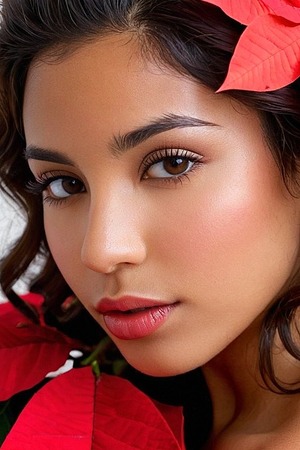 Poinsettia - AI Latina Babe With Shaved Pussy Nude01