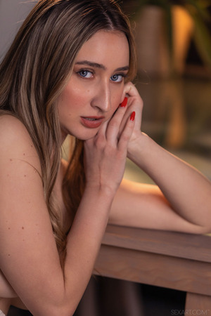 Lula Stocch Blonde Fingers Her Pussy On A Patio At Dusk - Photo 19