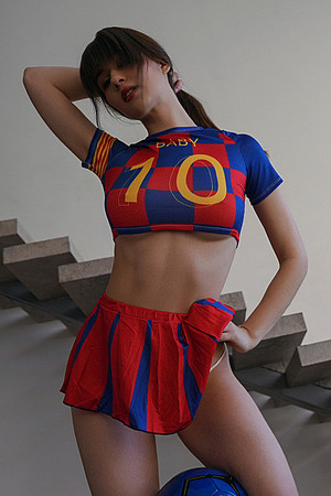 Tamila - Busty Babe Strips Supergirl Cosplay Nude14